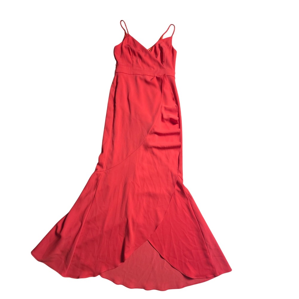 Laundry by Shelli Segal High Low Ruffle Evening Gown Maxi Dress 2 Hollywood Glam